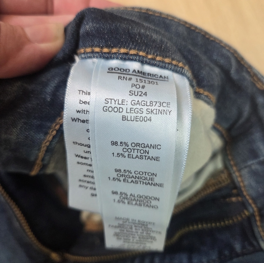 Good American Good Legs Skinny Jeans Blue004 Plus Size 15 Mid-Rise - Picture 5 of 5